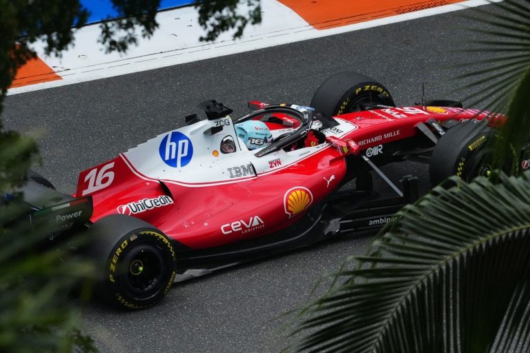 Miami castiga a Leclerc: 20 segundos por salirse de pista con la Ferrari…